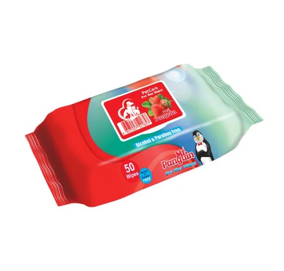 دستمال مرطوب سگ و گربه مدل پاکتی با رایحه توت فرنگی